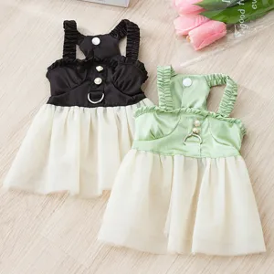 Vestido de Verano Fino y Transpirable para Perro y Gato Mascota Lindo Encaje Tirantes Princesa Falda con Anillo de Tracción