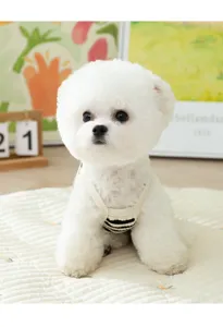 Summer breathable striped pet sling clothes for small dogs and cats, cute thin apparel.