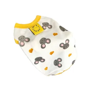 Cute mouse print pet vest for small medium dogs cats summer breathable thin two-legged dog clothes