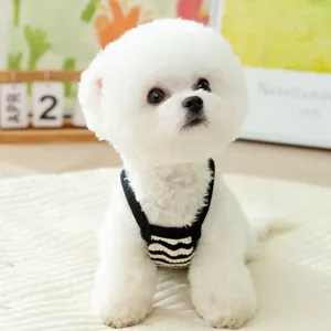 Summer cute dog striped harness vest breathable thin pet clothes for small dogs puppy apparel