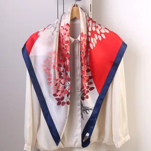 Hangzhou silk 90 square scarf stylish sun protection shirt matching small shawl satin