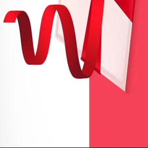 Gift box packaging detail featuring elegant red ribbon and white cardboard structure for special events.