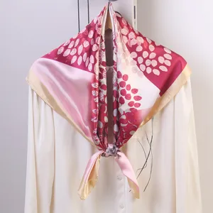 Hangzhou silk 90 large square scarf fashion travel sun protection glossy satin silk shawl.