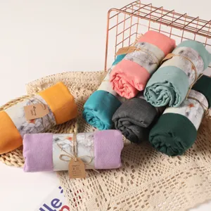 Cotton linen scarf multi-color rolled shawl soft breathable daily wear casual accessories