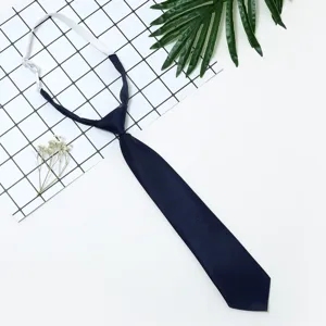 Navy blue pre-tied necktie collar accessory, ideal for daily wear, JK uniforms and cute outfits.