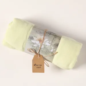 Light yellow cotton linen scarf wrap lightweight elegant solid color shawl accessory