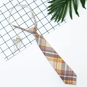 Japanese style JK plaid pre-tied short necktie women student fashion collar accessory props