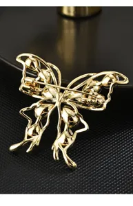 Gold butterfly brooch back detail luxury elegant fashion pin jewelry accessory design