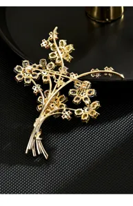 Elegante Sonnenblumen Gänseblümchen Strauß Brosche, modische Strass Anstecknadel für Damen.