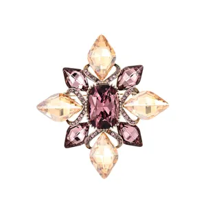 Luxus Vintage europäischer Stil Kristall Brosche für Damen, elegante Mode Accessoire.
