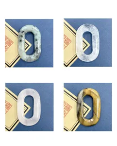 Hochwertiger Naturstein O-Ring Anhaenger fuer DIY Halskette Schmuck Zubehoer Teil.