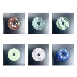 Naturstein Donut Anhänger Kristall Achat Sicherheitschnalle DIY Schmuck Zubehör Set