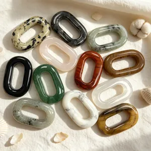Sortierte Edelstein ovale O-Ringe DIY Schmuckzubehör für handgemachte Halsketten Armbänder.