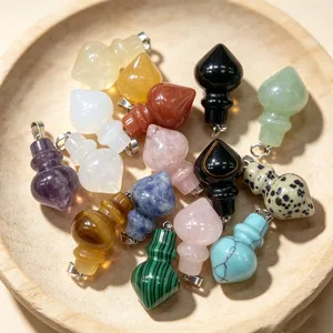 Natural stone cone pendant crystal gemstone charm DIY jewelry making accessories main item