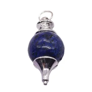 Natural Lapis Lazuli stone pendulum crystal pendant necklace jewelry DIY accessories making