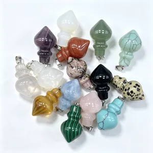 Natural stone cone crystal agate pendant for DIY handmade jewelry making options