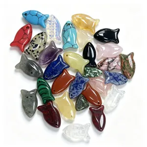 Natuursteen vis edelsteen hangers, kleurrijke kristal agaat DIY sieraden accessoires.