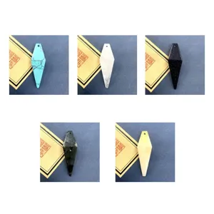 Natural stone diamond spike pendant DIY jewelry accessory multi-color faceted pendulum charm.