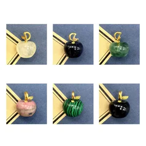Natürlicher Stein kleiner Apfel Kristall Achat Anhänger DIY Schmuck Zubehör Detailansicht