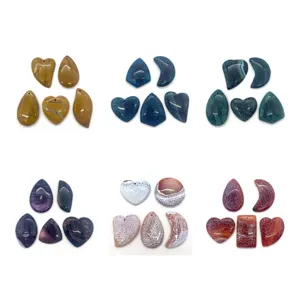 Natürlicher Achat Stein Anhänger Halskette DIY Schmuck Zubehör bunte Formen Sortiment.