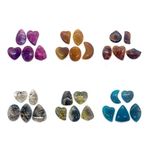 Natürlicher Achat Stein Anhänger Set sortierte Formen DIY Halskette Schmuck Zubehör