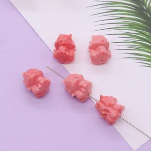Roze hars olifant snijwerk losse kralen rechte gat DIY sieraden accessoires handwerk