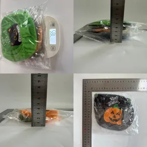 Sacs à bonbons en peluche pour Halloween avec balance numérique et règle graduée
