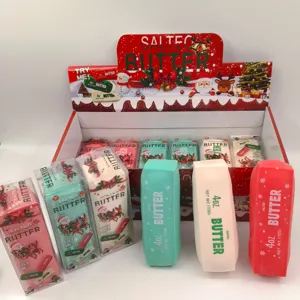 Christmas themed slow rebound butter stick squeeze toy in various colors for stress relief