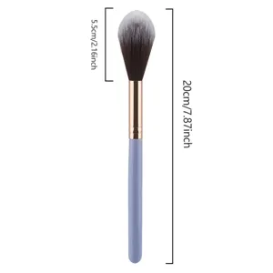 Multifunctional flame-shaped makeup brush for blush and highlight, total length 20cm.