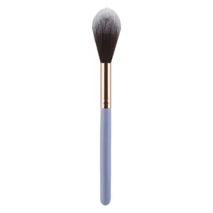 Professional Flame Shape Makeup Brush Soft Synthetic Bristles Wooden Handle Highlighter And Blush Brush For Face Makeup Tool