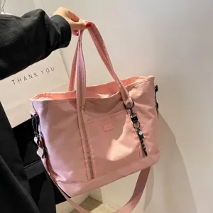 Women Large Capacity Travel Tote Bag Fabric Nylon Shoulder Bag Multi-functional Casual Handbag Weekend Trip Storage Bag