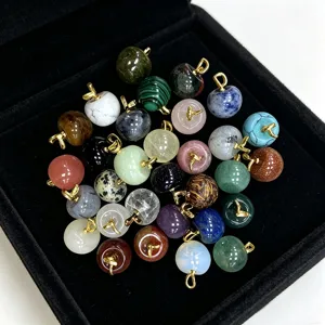 Naturstein Apfel Kristall Anhänger Achat DIY Schmuck Zubehör für Weihnachtsgeschenk.