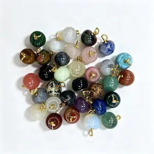 Naturstein Apfel Anhänger Kristall Achat DIY Schmuck Zubehör bunte Geschenke