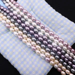 Perles d'imitation ovales colorées trou droit accessoires de bijoux collier DIY