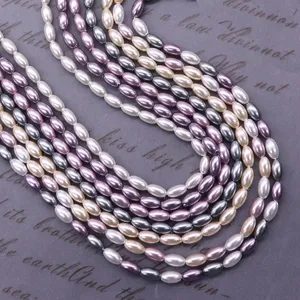 Brins de perles d'imitation ovales colorés pour bijoux et colliers faits main DIY.