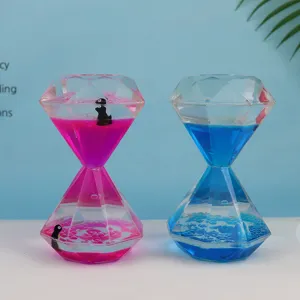 Décoration de bureau sablier à mouvement de liquide diamant créatif pour bureau et cadeaux.