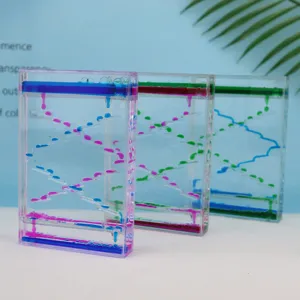 Kreativer quadratischer Flüssigkeits-Sinnen-Spielzeug-Öl-Sanduhr-Schreibtisch-Schmuck für Geschenk
