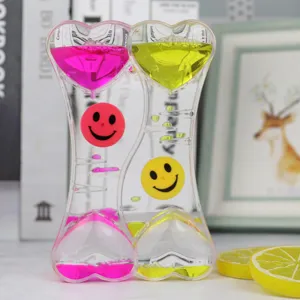Creativo doppio cuore bolla liquido movimento clessidra olio scrivania ornamento regalo.