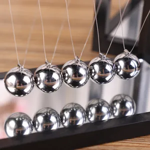 Newton cradle balance balls kinetic energy physics science desk toy office decor mirror base