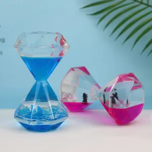 Sablier a huile liquide diamant creatif ornement de bureau jouet cadeau du Nouvel An