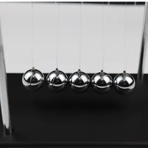 Metal Newton's cradle balance balls detail view office desk decor ornament physics toy