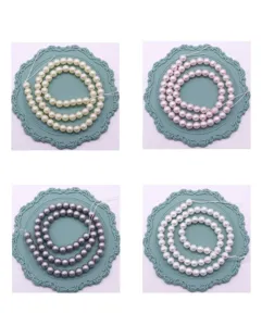Colorful glass imitation pearl beads, straight hole DIY jewelry accessories for crafting.