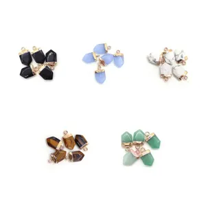 Ciondolo scudo in pietra naturale collana DIY accessori per gioielli set di ciondoli