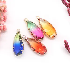 Farbverlauf Tropfen Kristall Anhanger DIY Schmuck Zubehor Set fur die Halskette