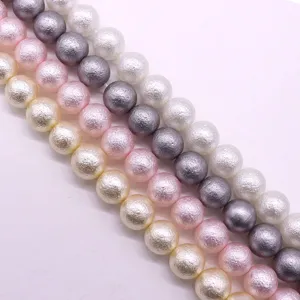 Colorful pearl beads strands for DIY jewelry making accessories, shiny round glass pearls.
