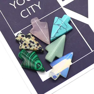 Natural stone arrow pendant assorted gemstone DIY necklace jewelry making accessories.