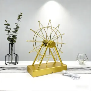 Ruota panoramica cinetica in metallo dorato moto perpetuo decorazione scrivania ufficio casa