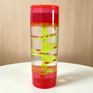 Creative liquid motion bubbler sensory toy colorful spiral oil drop hourglass desktop ornament