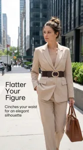 Breiter elastischer Taillengürtel im Detail mit schicker Schnalle für elegante Outfits.
