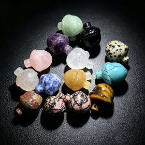 Colgante de bellota de piedra natural dijes de cristal para accesorios de joyería DIY